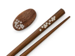Essstäbchen Set Mit Ablage Sakura, Granadillo -Geschäft Für Heimgeschirr essstaebchen set mit ablage sakura granadillo 1