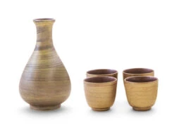 Sake Set Gold, 1 Karaffe, 4 Becher -Geschäft Für Heimgeschirr sake set gold 1 karaffe 4 becher 1