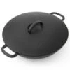 Wok Pfanne / Topf, Gusseisen Mit Deckel, 2 Größen -Geschäft Für Heimgeschirr wok pfanne topf gusseisen mit deckel 2 groessen